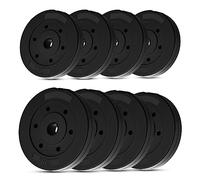 wuuhoo® disques d'haltères en Ciment Mike 30mm, Set 20kg - 30kg, revêtu en Noir, 1,25, 2,5, 5, 10 kg, disques de Poids en Plastique pour haltères Longs, Fitness à Domicile - Set 2-30kg