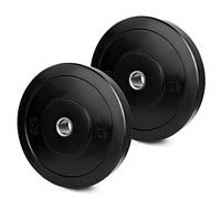 wuuhoo® Disques d'haltères Olympiques Bruce - Plaques de Poids 50mm, Set de 2 pièces, Plaque de caoutchouc solide et absorbant les chocs - Équipement de Gym à Domicile