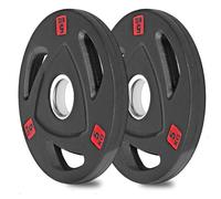 wuuhoo® Disques d'haltères Olympiques Ray- Plaques de Poids, Set de 2 pièces, Plaque de caoutchouc solide noir, 5kg