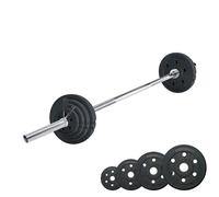 wuuhoo® Ensemble Barre d'haltère Longue & disques d'haltères Marcel, 26kg-60kg, disques d'haltères en Ciment 30mm revêtus, 120cm - 200cm (h) 58kg - 8x1,25 | 4x2,5 | 2x5 | 2x10 | 160cm