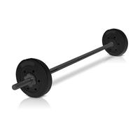 wuuhoo® Ensemble Barre d'haltère Longue & disques d'haltères Marcel, 26kg-60kg, disques d'haltères en Ciment 30mm revêtus, 120cm - 200cm (b) 28kg - 2 x 10kg | 150cm
