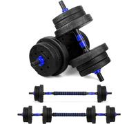 wuuhoo® Set d'Haltères Arni - Ensemble de 2 pièces, Avec des Disques et 2 barres, Set d'haltères en synthétique 30mm, avec verrouillages étoile - Équipement de Gym à Domicile