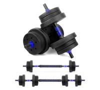 wuuhoo® Set d'Haltères Berti - Ensemble de 2 pièces, Avec des Disques et 2 barres, 10-30kg, Set d'haltères en synthétique 30mm, avec verrouillages étoile - 30kg