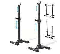 wuuhoo® Support d'haltères Ramon - Rack de musculation, charge maximale de 300kg, Rack Squat Support pour Haltères longs Réglable en Hauteur
