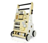 wuuhoo® Trotteure en bois - réglable en hauteur, Jouet en bois coloré, Marchette et jouet pour bébé avec puzzle de chiffres et horloge pour enfants Lotte