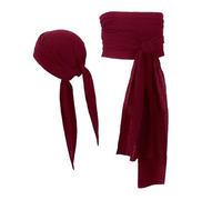 WUUISDNX Accessoires de déguisement de pirate comprenant chapeau et ceinture pour Halloween et fêtes d'anniversaire entre amis. Accessoires inclus : foulard, chapeau et écharpe.