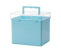 WUUISDNX Boîte de Rangement colorée en ABS avec Compartiments, Organiseur de stylos, tiroirs, marqueurs, Grande boîte avec Couvercle pour Porte-marqueurs, Rangement de stylos, Bleu