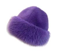 WUUISDNX Bonnet d'hiver chaud pour les voyages et les randonnées, accessoire de ski et d'activités de plein air par temps froid, en fausse fourrure, style cosaque russe, Violet, pour 60CM