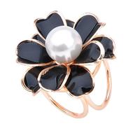 WUUISDNX Boucle de foulard ornée d'une perle et d'un élégant motif floral à trois anneaux. Apportez une touche de style à votre garde-robe et utilisez-la également comme broche.