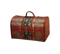 WUUISDNX Coffre en bois, malle au trésor, solution de rangement unique pour accessoires de films d'époque, photographie et décoration. Valise vintage avec poignée, accessoire photo.