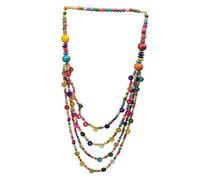 WUUISDNX Collier fait main multi-occasions avec perles en bois colorées et breloques en coquille de noix de coco, mariages et anniversaires, bijoux vacances artisanaux pour femmes et filles