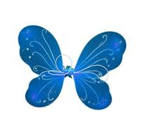 WUUISDNX Déguisement de fée léger pour Spectacle de Carnaval, Costume Papillon pour Enfants Filles, Cadeau, déguisement d'aile fée, Cosplay, Carnaval, Bleu, 35 x 42 cm