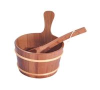 WUUISDNX Ensemble élégant de seau et louche pour spa et sauna avec poignée. Conteneur de rangement en bois 4 L, robuste et durable, idéal pour les baignoires, les piscines comme accessoire bain