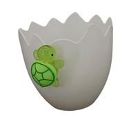 WUUISDNX Pot de fleurs original et amusant en forme de tortue blanche, figurine en résine coquille d'œuf, pour la décoration intérieure et extérieure style campagnard, sur un rebord fenêtre à