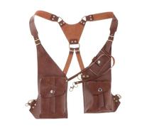 WUUISDNX Sac sous Les Bras Pratique et Tendance en Cuir PU pour des activités de Loisirs Confortables. Les Doubles Sangles ajoutent du Style au Sac à bandoulière sous Bras, Brun foncé, 38 x 14 cm