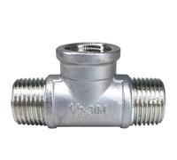 WUUKEPSG 1/4", 3/8", 1/2", 3/4", 1", 1-1/4", 1-1/2" Raccord En T Mâle Femelle 2" Bsp, 3 Voies, Pour Tuyau En Acier Inoxydable 304, Raccord Pour Eau, Gaz/M-F-M/1/4"