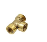 WUUKEPSG 1 Raccord En T 3 Voies En Laiton, Filetage Femelle Bsp 1/8", 1/4", 3/8", 1/2", 3/4" Pour Eau, Carburant, Gaz/01 Female/Size