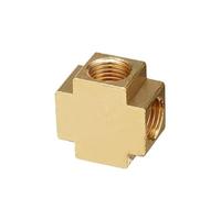 WUUKEPSG 1Pc 4 Ways Brass Pipe Fittings Equal Female Connector 1/8" 1/4" 3/8" Bsp Female Thread,For Grease System Hydraulic System/D/1/2"