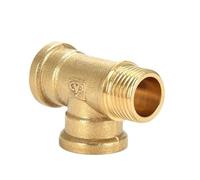 WUUKEPSG 1Pc 4 Ways Brass Pipe Fittings Equal Female Connector 1/8" 1/4" 3/8" Bsp Female Thread,For Grease System Hydraulic System/Brown/1/2"