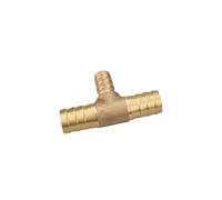 WUUKEPSG 1Pc Hose Barb Tail Tee 3 Ways Reudcing Brass Pipe Fitting Splitter Coupler Adapter Connector Water Gas Oil/Tee/8-5-8Mm
