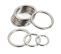 WUUKEPSG 20 Anneaux Porte-Clés En Acier Inoxydable/28Mm-20Pcs