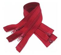 WUUKEPSG Lot de 5 Fermetures Éclair Double Curseur de 20 À 60 Cm, Idéales Pour La Couture de Manteaux, Vestes Et Vêtements D'Extérieur./Wine Red/60Cm