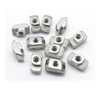 WUUKEPSG Lot de 50/100 Écrous En T À Tête Marteau M3/M4 M5 M6 M8, Nickelés, Pour Profilés Alumiextrudés Eu 20, 30, 40 Et 45./Eu45-M6*50Pcs