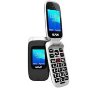 WUUM Clap - Téléphone Portable à clapet à Double écran | Touches et Chiffres volumineux | 2 mémoires directes et Bouton SOS | Bluetooth | Grande Batterie 800mAh | USB-C | Noir