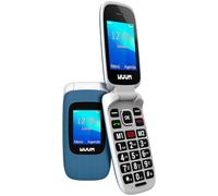 WUUM Clap - Téléphone Portable à clapet à Double écran | Touches et Chiffres volumineux | 2 mémoires directes et Bouton SOS | Bluetooth | Grande Batterie 800mAh | USB-C | Bleu