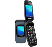 WUUM Clap - Téléphone Portable à clapet à Double écran | Touches et Chiffres volumineux | 2 mémoires directes et Bouton SOS | Bluetooth | Grande Batterie 800mAh | USB-C | Titanium