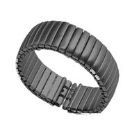 WUURAA Bande métallique élastique à ressort de 17mm 20mm, for bracelet de montre élastique en acier inoxydable Pour Swatch(Black(Matte style),20mm)