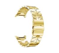 WUURAA Bracelet de rechange en métal à extrémité incurvée sans espace Pour Samsung Watch FE 7 6 5 4 40mm 44mm 6Classic 47mm 43mm 5Pro 45mm(Golden,For watch FE)