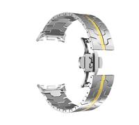 WUURAA Bracelet en acier inoxydable Pour Samsung Galaxy Watch 8 40 44mm 8Classic 46mm Bracelet en métal Pour Watch Ultra 47mm/Ultra2(Silver Gold,For Galaxy 8 Classic)