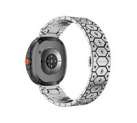 WUURAA Bracelet en acier inoxydable Pour Samsung Galaxy Watch 8Classic 46mm, 8 40mm 44mm, bracelet Pour Watch Ultra 47mm(Silver black,For Galaxy 8 40 44mm)