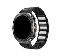 WUURAA Bracelet en acier inoxydable Pour Samsung Galaxy Watch Ultra/Ultra2 (2025) 47mm, sans espace, remplace le bracelet milanais Correa(Black,For Galaxy Ultra 47mm)