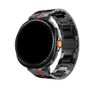 WUURAA Bracelet en acier inoxydable Pour Samsung Galaxy Watch Ultra2(2025) - Bracelet en métal Pour GALAXY 7 Ultra 47mm(Black red,For Galaxy 7 Ultra 47mm)