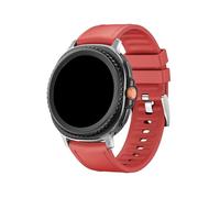 WUURAA Bracelet en cuir et silicone avec connecteur en acier inoxydable Pour Samsung Galaxy Watch 8 40mm, 44mm et 8Classic 46mm(Red,For Galaxy 8 Classic 46MM)