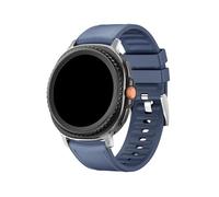 WUURAA Bracelet en cuir et silicone avec connecteur en acier inoxydable Pour Samsung Galaxy Watch 8 40mm, 44mm et 8Classic 46mm(Blue,For Galaxy 8 44mm)
