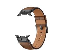 WUURAA Bracelet en cuir Pour Samsung Galaxy Watch 8 40mm/44mm et connecteur en acier inoxydable Pour 8Classic 46mm(Brown Black,For Watch 8 44mm)