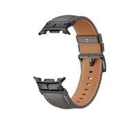 WUURAA Bracelet en cuir Pour Samsung Galaxy Watch 8 40mm/44mm et connecteur en acier inoxydable Pour 8Classic 46mm(Grey Black,For Watch 8 40mm)