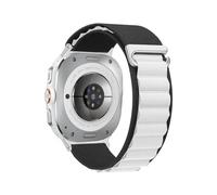 WUURAA Bracelet en nylon Pour Samsung Galaxy Watch 8-7 Ultra 47mm, accessoire for Samsung Galaxy Ultra 2 2025(14 Black white,For Watch Ultra 47mm)