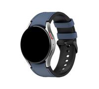 WUURAA Bracelet en Silicone + cuir 20MM for Samsung Galaxy Watch 6 5 Pro 40mm 44mm, Bracelet Watch6 4 Classic 47 43mm 46mm for galaxy watch3 41mm, Bracelet Correa de remplacement(Blue,Black buckle-L)