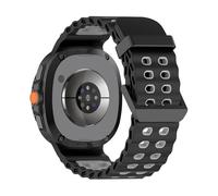 WUURAA Bracelet en silicone double boutonnage Ocean Pour Samsung Galaxy Watch 8 40mm 44mm, bracelet sport Pour Watch8 Classic 46mm(Black gray,For Watch 8Classic 46mm)