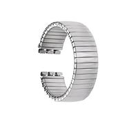WUURAA For bracelet de montre élastique en acier inoxydable Pour Swatch, bracelet de montre élastique à ressort 17mm 20mm(Silver(Trapezoidal style),17mm)