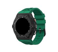 WUURAA Kit de modification de boîtier en alliage métallique, for Samsung Galaxy Watch 8 40 mm et 8Classic 46 mm, kit de remplacement de bracelet en silicone(Black-green,For Galaxy 8 44mm)