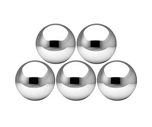 WUURAA Lot de 5 boules de jardin creuses en acier inoxydable réfléchissant pour étang