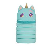 WUURAA Trousse à stylos rétractable en silicone étanche pour étui de grande capacité - Porte-stylo pour enfants, étudiants, écoles - Crayon de grande capacité pour garçons et femmes, bleu