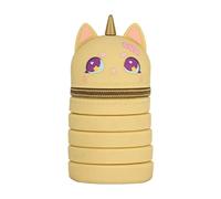 WUURAA Trousse à stylos rétractable en silicone étanche pour étui de grande capacité - Porte-stylo pour enfants, étudiants, écoles - Crayon de grande capacité pour garçons et femmes, Couleur blé