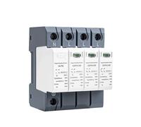 WUUXLIZMX Parafoudre Parasurtenseur 4 pôles 20KA-40KA SPD AC 275V AC 385V 400V 440V SPD, parasurtenseur Domestique 1P + NPE, Rail DIN(4P AC275V 40KA)