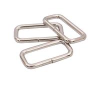 Wuuycoky Lot de 10 anneaux rectangulaires argentés de 5,1 x 0,1 cm de longueur intérieure pour sangle, ceinture, boucle